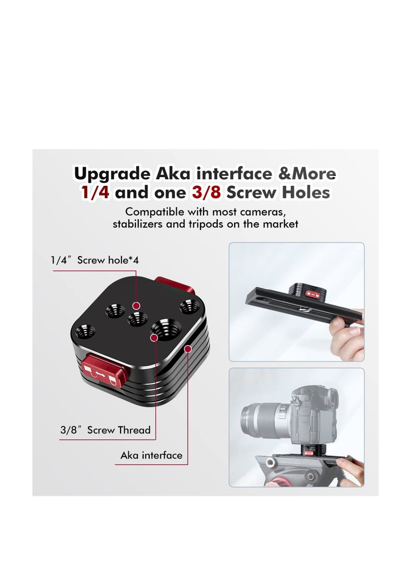 Excefore - Quick Release Plate, Quick Release System QR Plate with Arca Swiss Slot Universal 1/4" to 3/8" Screw, Perfect for Tripod/Monopod/Camcorders - Image 1