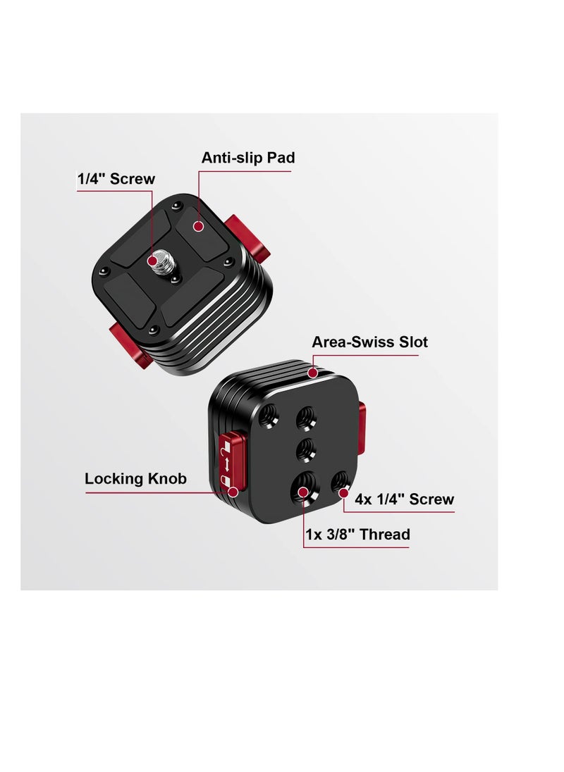 Excefore - Quick Release Plate, Quick Release System QR Plate with Arca Swiss Slot Universal 1/4" to 3/8" Screw, Perfect for Tripod/Monopod/Camcorders - Image 1