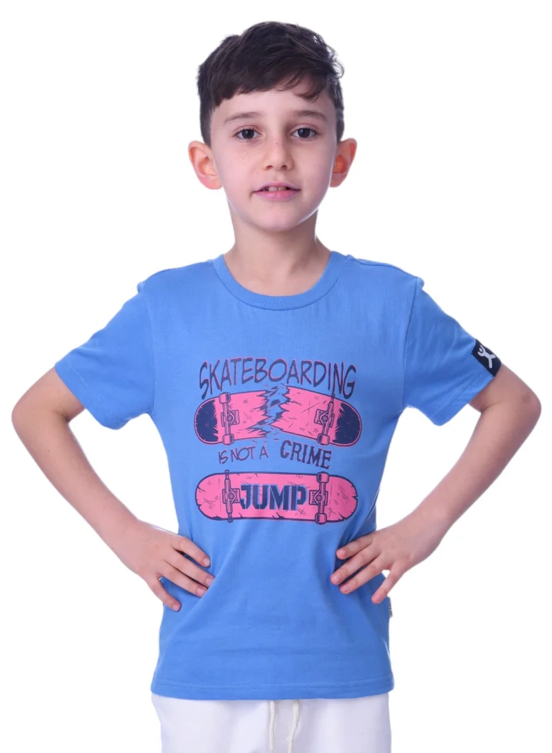 victor and jane Boys Summer every day casual printed T-shirt- Blue