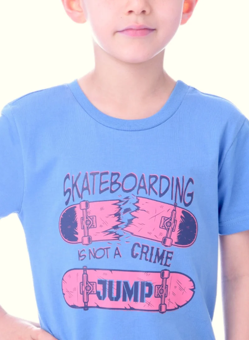 victor and jane Boys Summer every day casual printed T-shirt- Blue