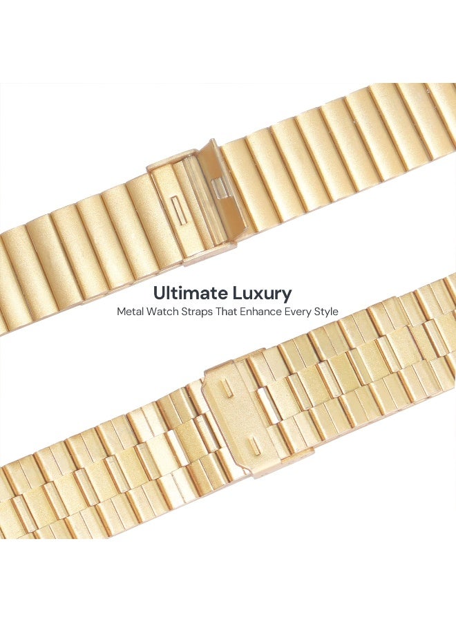 O Ozone (Pack of 3) O Ozone Compatible for Samsung Galaxy Watch Ultra LTE 47mm / Galaxy Watch 3 45mm/Galaxy Watch 46mm, 22mm Stainless Steel Metal Band Bracelet wristband for Huawei Watch GT/GT 2 46mm - Starlight/Black/Classic Gold - Image 5