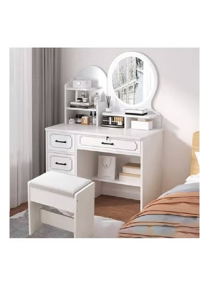 keke Multifunctional Makeup Vanity Dressing Table with LED Mirror and Chair 80 CM - Image 2