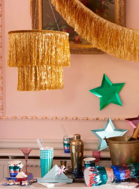 Meri Meri Gold Tinsel Chandelier