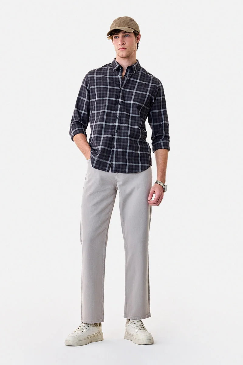 SNITCH Beige Solid Straight Fit Casual Jeans