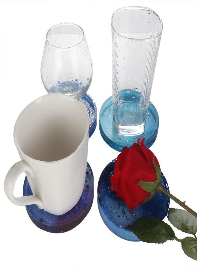 في تربو واي مجموعة من 4 قوالب سيليكون دائرية كبيرة الحجم، قطر 3.94 بوصة/10 سم، قوالب للصب باستخدام الراتنج والأسمنت - Image 2