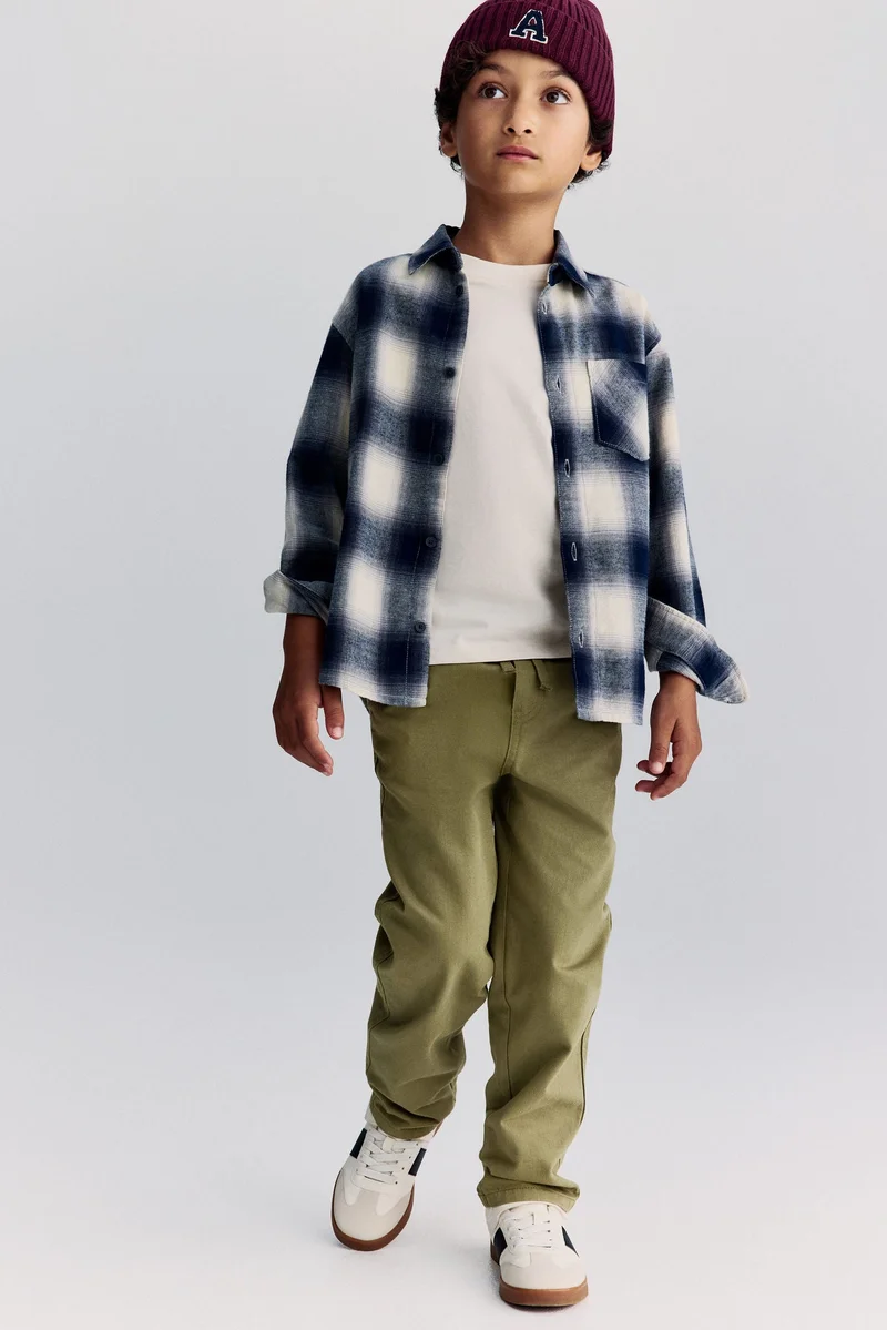 اتش اند ام بنطلون من قطن التويل