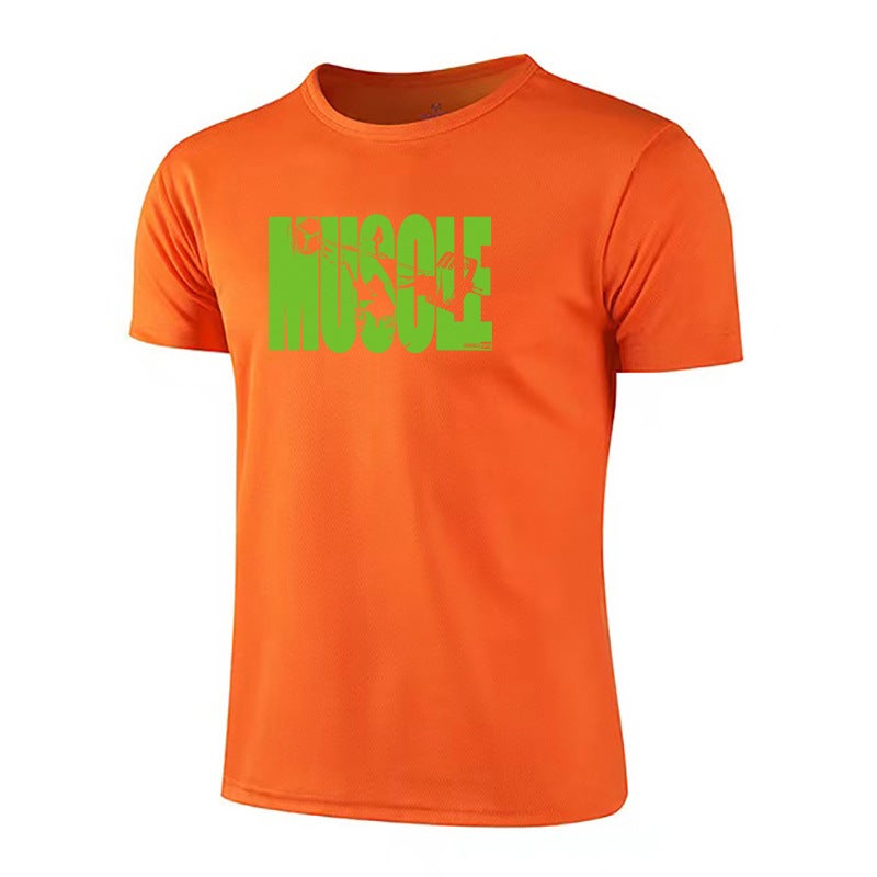 Men''s sports short-sleeved summer quick-drying bottoming shirt casual slim sportswear round neck mesh fitness clothes - Image 1