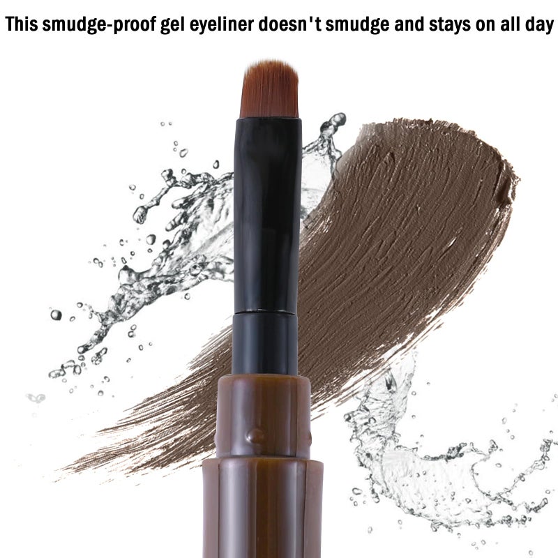 Boobeen Eyeliner Waterproof Gel Eyeliner Smudge-proof Eye Liner Gel Makeup High Pigment Eye Makeup Set Easy to Apply Long-lasting For All Day (Dark Brown) - Image 4