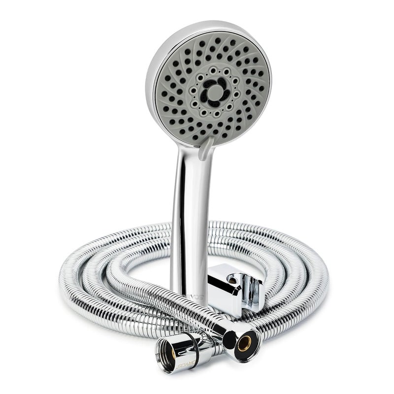 Orvos Hand shower multifunction 4x4 inches HydroBloom With 15 meter shower hose and wall hook Chrome plated with high grade Korean ABS material from LG for high end luxury bathrooms set of 1 - Image 1