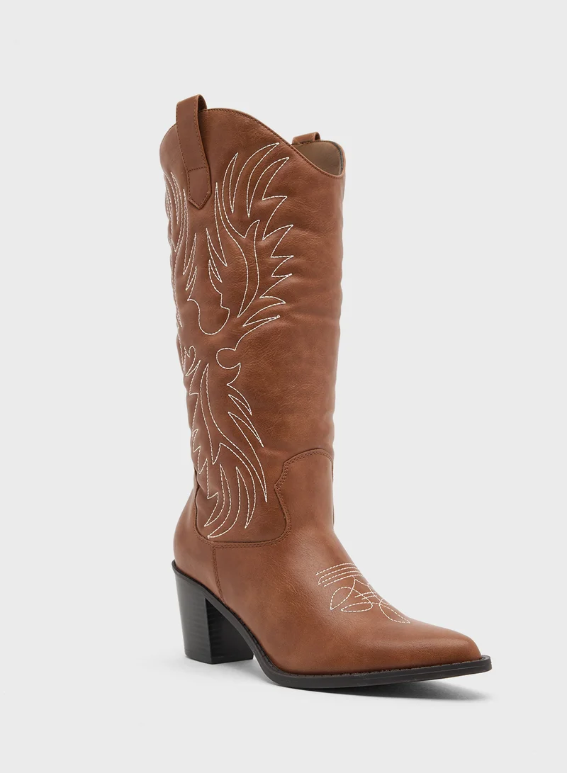 جلاموروس Casual Western Knee Boots