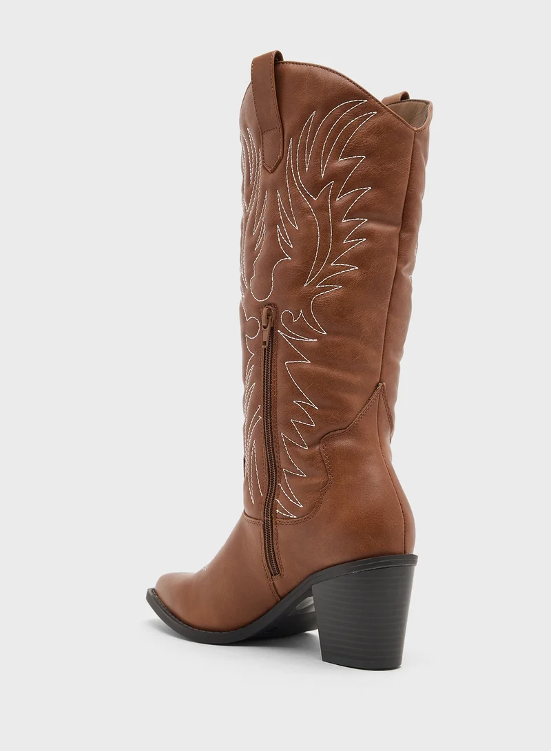 جلاموروس Casual Western Knee Boots