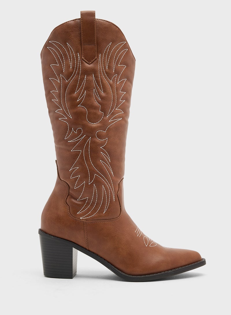 GLAMOROUS Casual Western Knee Boots - Image 1