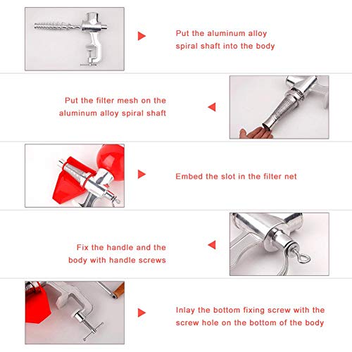 Haofy Manual Juicer, Aluminum Alloy Hand Cranking Lemon Juicer Orange Juicer Tomato Sauce Squeezer Kitchen Multifunctional Juicer for Squeezing Fruit Vegetables - Image 3