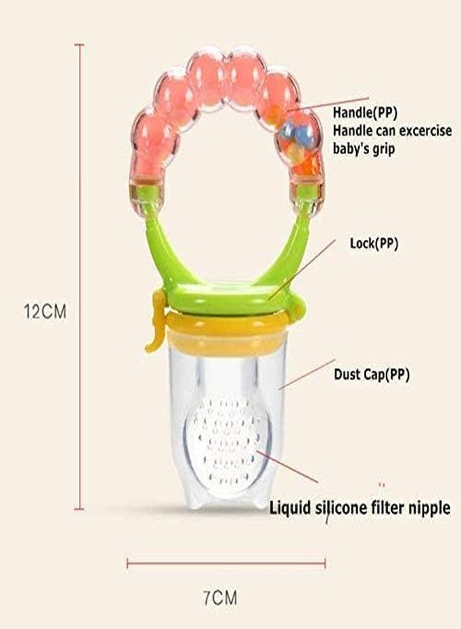 Firage Baby Food Feeder Rattle Nibbler, Silicone Teething Rattle, BPA-Free Fruit Nibbler, 6-12 Months - Image 3