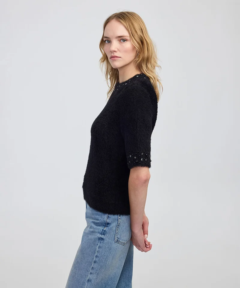 ابيكول Embellished Soft Knit Top