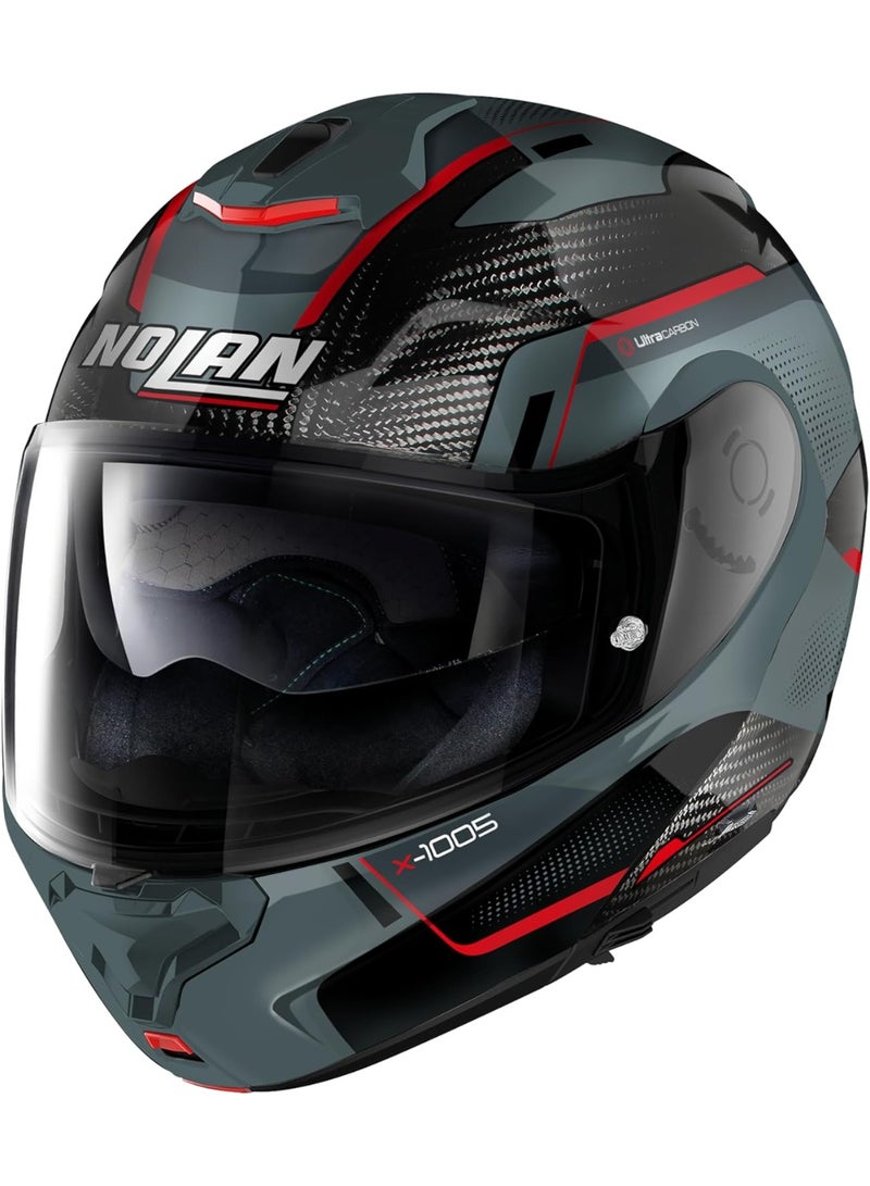 Nolan X-1005 U.C. UNDERCOVER N-COM CARBON (GREY - RED)/SLATE GREY Helmet - Image 1