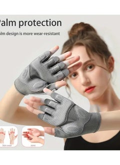 CMGTYYD CMGTYYD Half Finger Sports Gloves, Women Gym Training Gloves, Cycling Gloves Workout Gloves, Breathable Non-slip Wear-resistant Shock-absorbing Gloves for Pull Up, Weightlifting & Fitness(M)  - Image 2