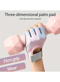 CMGTYYD CMGTYYD Half Finger Sports Gloves, Women Gym Training Gloves, Cycling Gloves Workout Gloves, Breathable Non-slip Wear-resistant Shock-absorbing Gloves for Pull Up, Weightlifting & Fitness(M)  - Image 3
