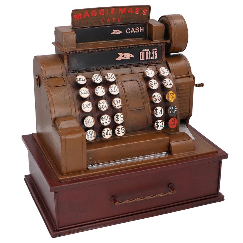 Vintage Iron Cash Register Model Decorative Ornament For Office Home Stress Relief - Image 5