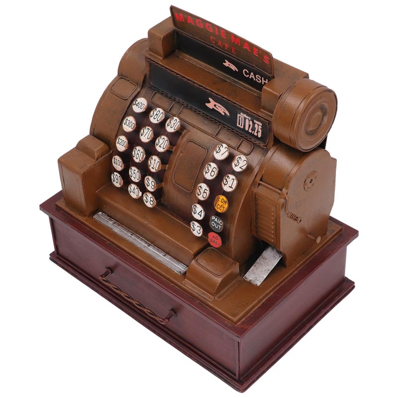 Vintage Iron Cash Register Model Decorative Ornament For Office Home Stress Relief - Image 3