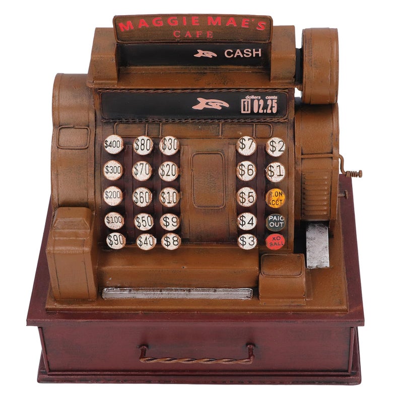 Vintage Iron Cash Register Model Decorative Ornament For Office Home Stress Relief - Image 2