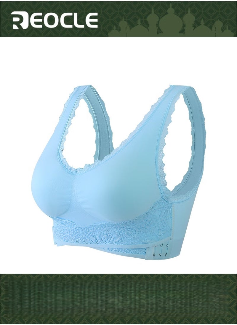 Women's Front Cross Side Buckle Lace Bras Sports Bras Comfy Corset Bra Wireless Push Up Seamless Bra