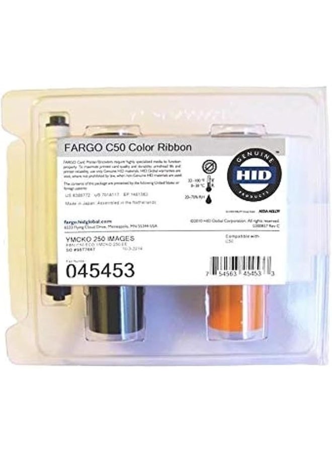 fargo HID 45453 RIBBON YMCKO ECO 250 images used in C50 ID card printer
