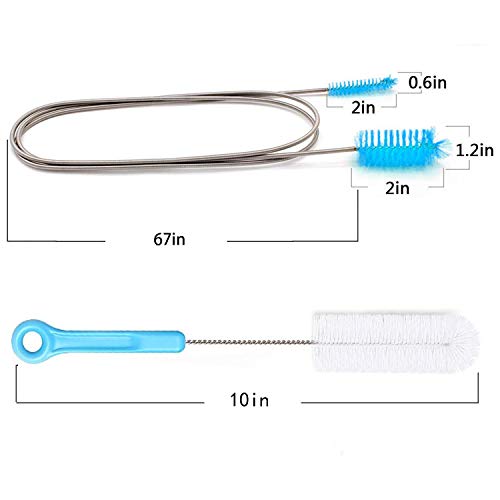 desin CPAP Tube Cleaning Brush - Flexible Stainless (6 Feet) Plus Handy Brush (10 Inches) fits Standard 22mm Diameter Tubing - Image 2