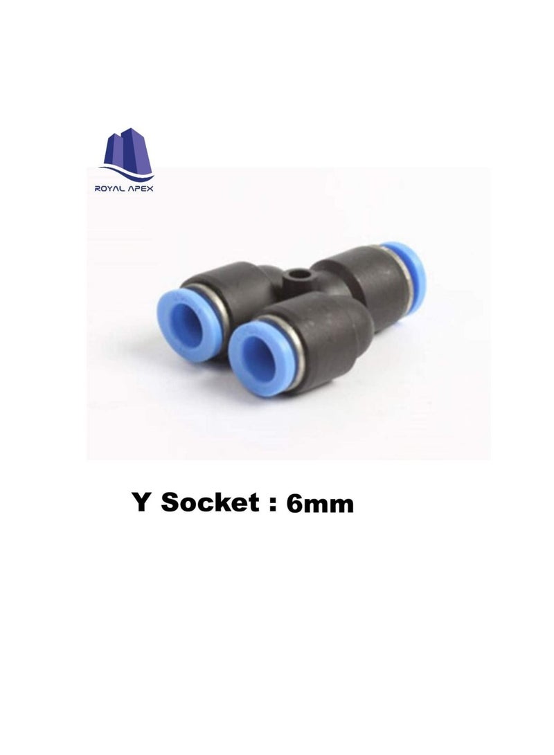 PU Pipe & Fittings Polyurethane | Pneumatic Pipe Push in to Connect Fittings (Y Connector Pack of 5, 6mm)  - Image 2