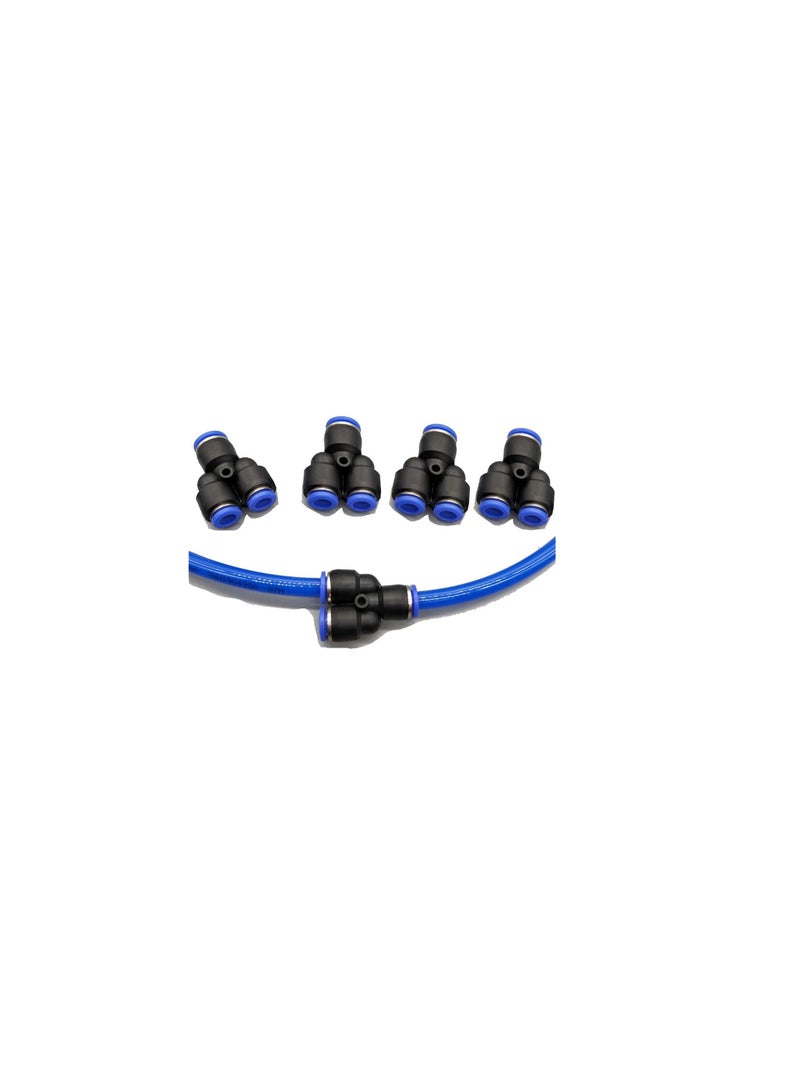 PU Pipe & Fittings Polyurethane | Pneumatic Pipe Push in to Connect Fittings (Y Connector Pack of 5, 6mm)  - Image 1