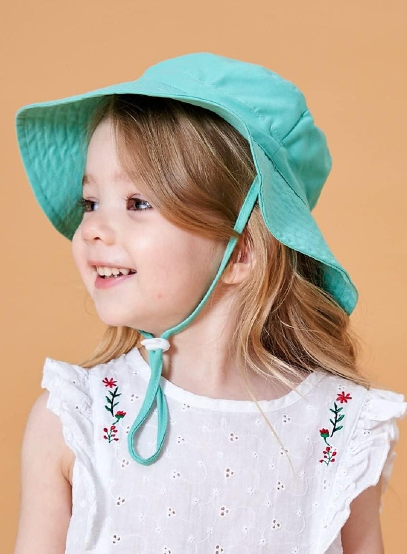 ORiTi قبعة شمس للأطفال قابلة للتعديل للصيف والشاطئ مع رباط وحافة واسعة للأولاد والبنات الصغار - Image 3