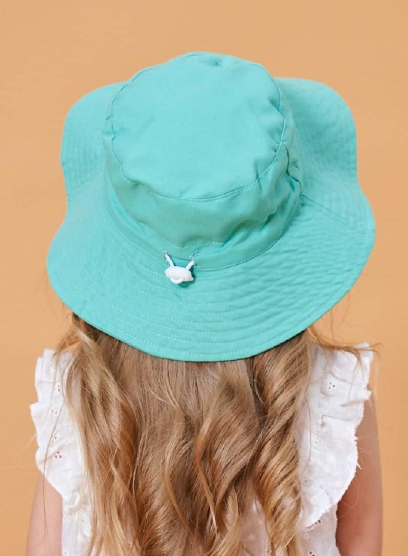 ORiTi قبعة شمس للأطفال قابلة للتعديل للصيف والشاطئ مع رباط وحافة واسعة للأولاد والبنات الصغار - Image 2