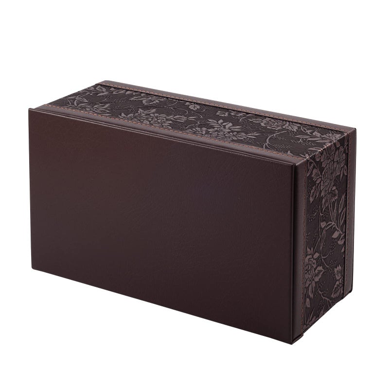 RHCSZ Antique PU Leather Tissue Box Holder Cover Rectangular Napkin Case Dispenser,Home Office Car Tissue Holder with Magnetic Bottom,Facial Tissue Organizer (Retro) - Image 3