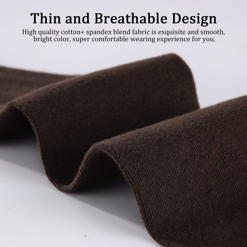 Yousu Mens Dress Socks Business Casual Solid Pattern Cotton Crew Sock 6 Pairs Pattern Brown - Image 5