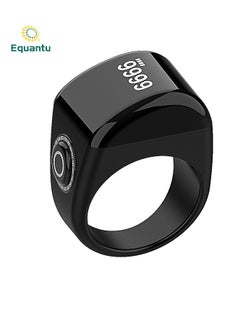 Equantu 22mm Zikr Ring Smart Ring with Vibration Reminder Tasbih Counter and Bluetooth Connection for Exclusive IQIBLA App and 5 Daily Prayer Reminders  - Image 2