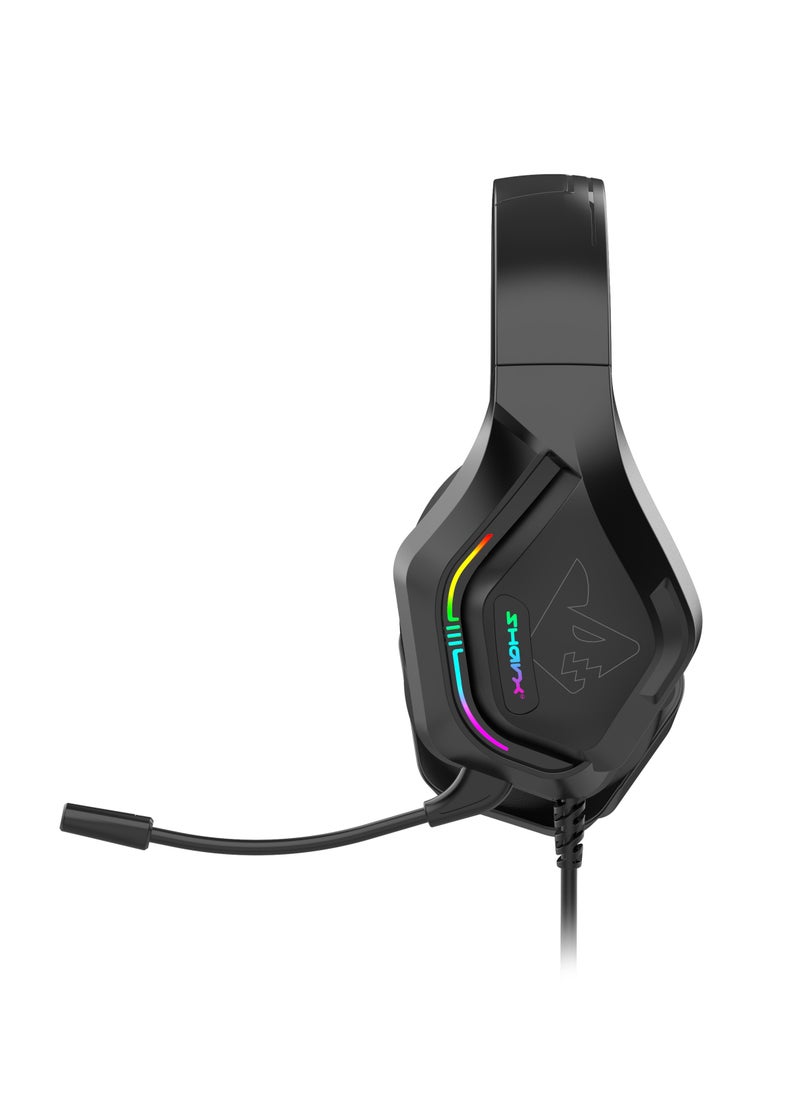 SHARX SHARX (JS4X1) 4-in-1 Combo: Gaming Keyboard (Backlight, EN/AR, 104 Keys), Gaming Mouse (RGB, 7200 DPI, 700FPS), Headset (RGB, 50mm Speakers, Noise Canceling Mic), RGB Mouse Pad (800x400mm).  - Image 2