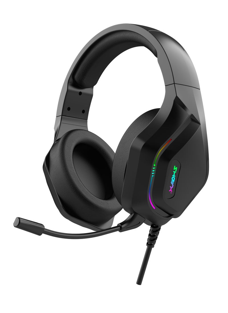 SHARX SHARX (JS4X1) 4-in-1 Combo: Gaming Keyboard (Backlight, EN/AR, 104 Keys), Gaming Mouse (RGB, 7200 DPI, 700FPS), Headset (RGB, 50mm Speakers, Noise Canceling Mic), RGB Mouse Pad (800x400mm).  - Image 3