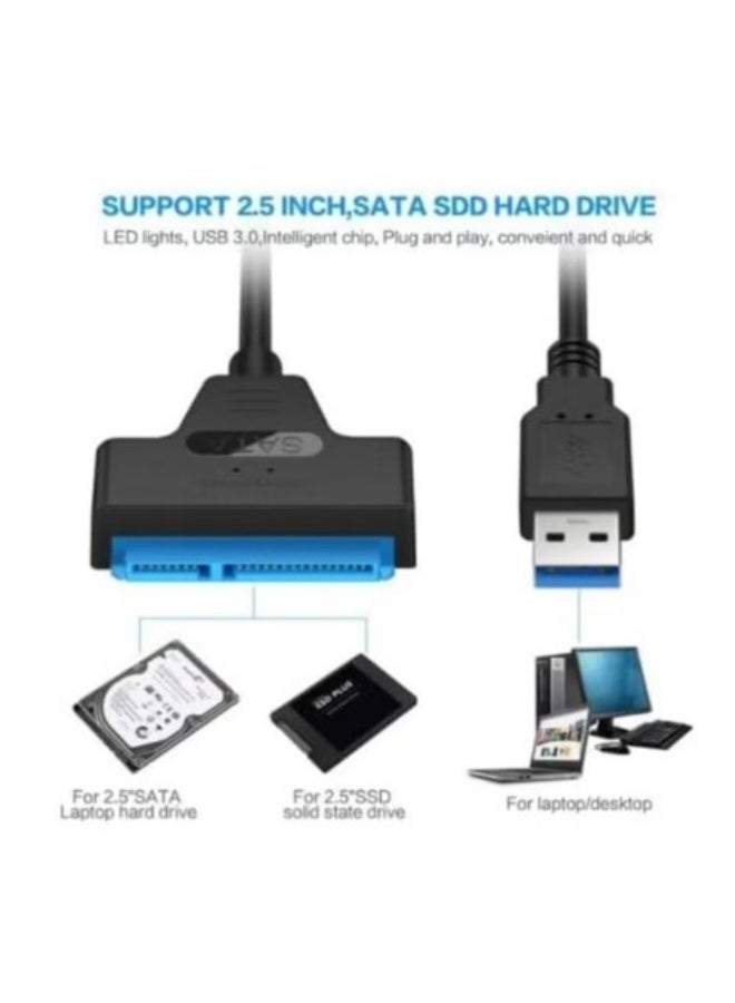 Terabyte USB 3.0 to SATA Adapter Cable for 2.5" SSD HDD Drives - SATA to USB 3.0 External Converter and Cable, USB 3.0 - SATA converter - Image 2