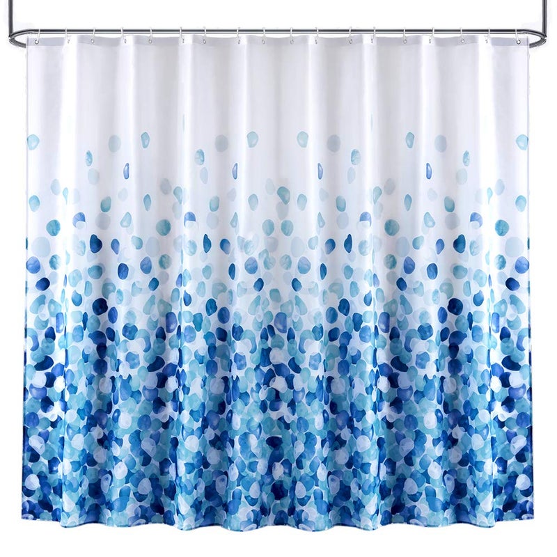 ARICHOMY Shower Curtain  Polyester Farmhouse Shower Curtain Set Bathroom Fabric Fall Curtains Waterproof Colorful Funny with Standard Size 72 by 72 (Blue) - Image 5