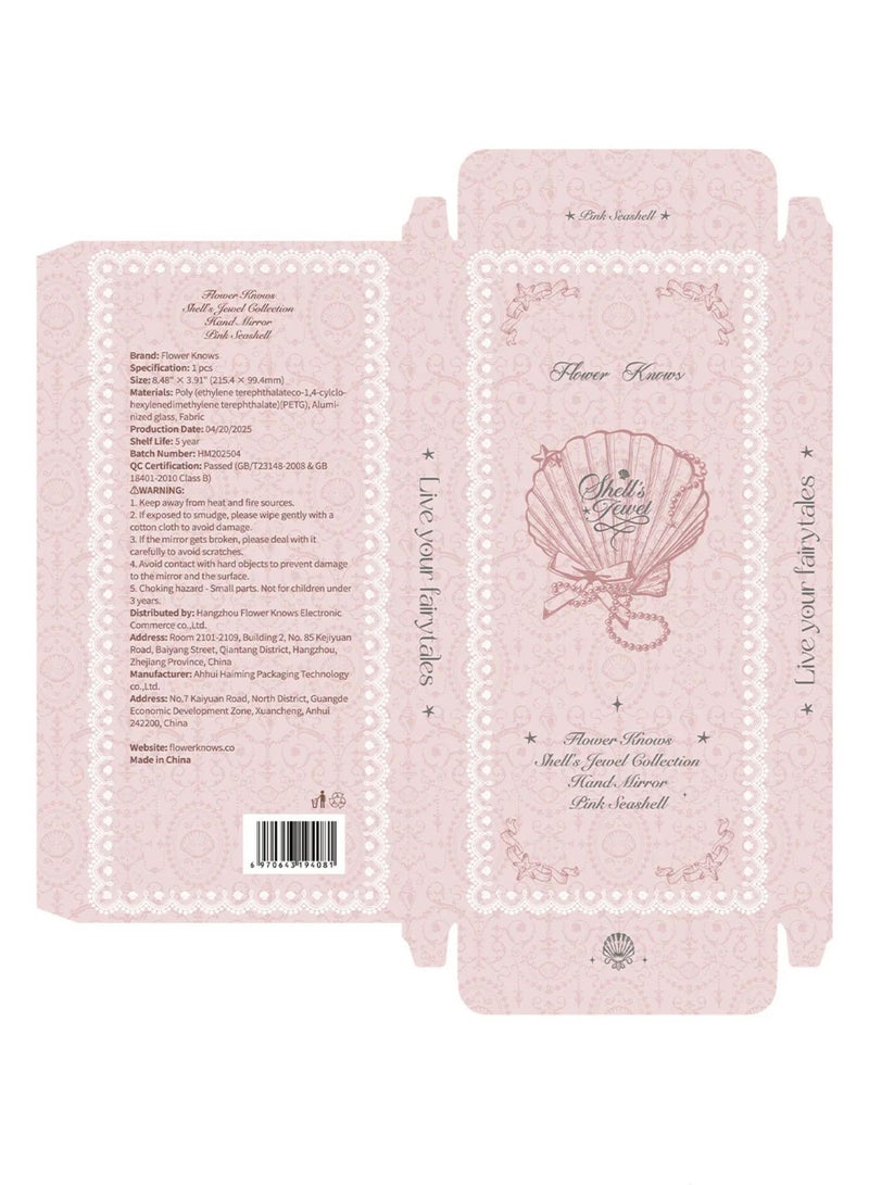 Flower Knows Shell's Jewel Hand Mirror - Pink Seashell  - Image 4