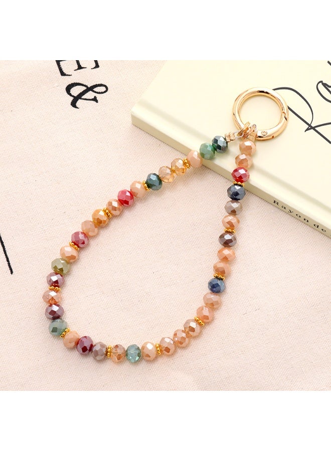 NIBEMINENT Phone Charm/ Chain Strap for Women Girls, Retro Colored Beads Cell Phone Case Lanyard Wrist Strap
