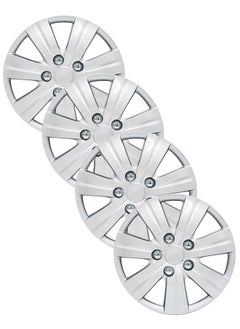 EMTC Pack of 4 EM-3120 Taiwan Wheel Cover | 13" Inch | Silver Universal Nested Style  - Image 1