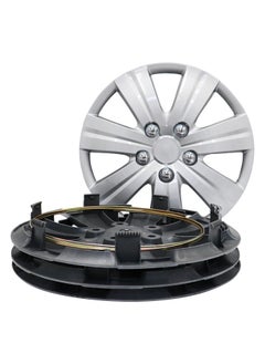 EMTC Pack of 4 EM-3120 Taiwan Wheel Cover | 13" Inch | Silver Universal Nested Style  - Image 4