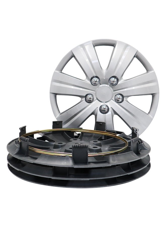 EMTC Pack of 4 EM-3120 Taiwan Wheel Cover | 13" Inch | Silver Universal Nested Style  - Image 4