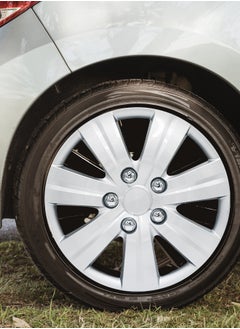 EMTC Pack of 4 EM-3120 Taiwan Wheel Cover | 13" Inch | Silver Universal Nested Style  - Image 3