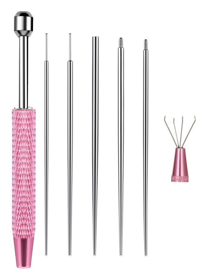Telooco 6 Pcs Piercing Kit Piercing Ball Grabber Tool and 16G 18G Stainless Steel Piercing Taper Flat Back Earring Insertion Tool Body Piercing Changing Tool Kit for Ear Nose Lip Navel Eyebrow - Image 1