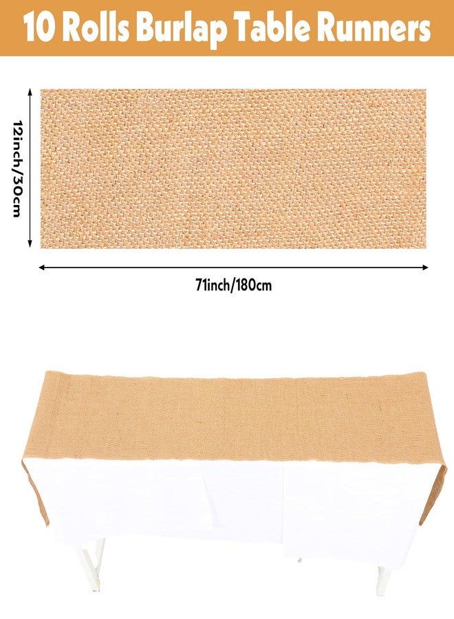 Limbeuuu 10 Pack Burlap Table Runners Rustic Table Runner Jute Farmhouse Fabric Party Centerpieces for Country Vintage Wedding Banquet Decoration, 12 x 71 Inch - Image 2
