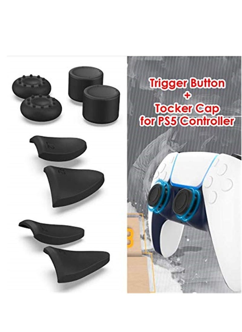 For PS5 Handle 8 In 1 Set For PS5 Console Gamepad Trigger Button Non-slip Rocker Cap For PS5 L2R2 Button Protective Cap  - Image 4