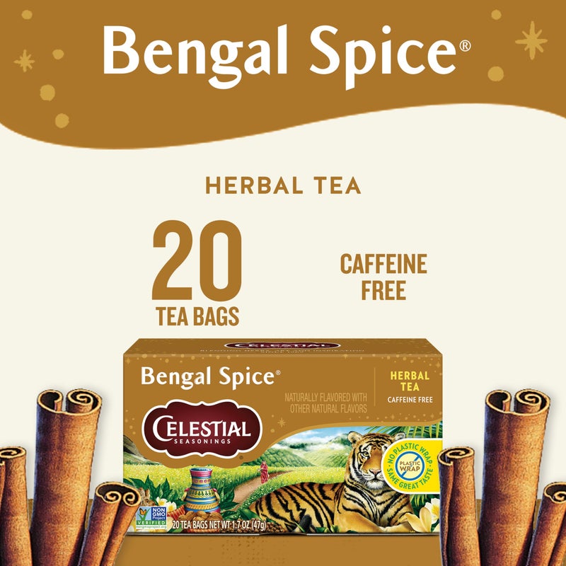 Celestial Seasonings Bengal Spice Herbal Tea, Caffeine Free, 20 Tea Bags Box (Pack of 6) - Image 2