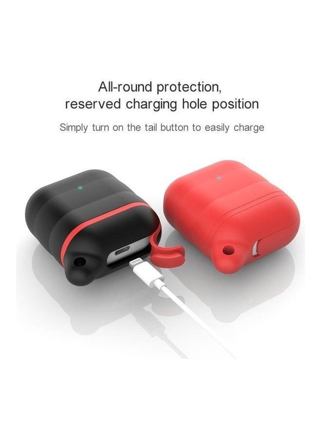 Wireless Earphone Waterproof Silicone Protective Case with Hook For Apple AirPods 1 / 2 Yellow/Blue